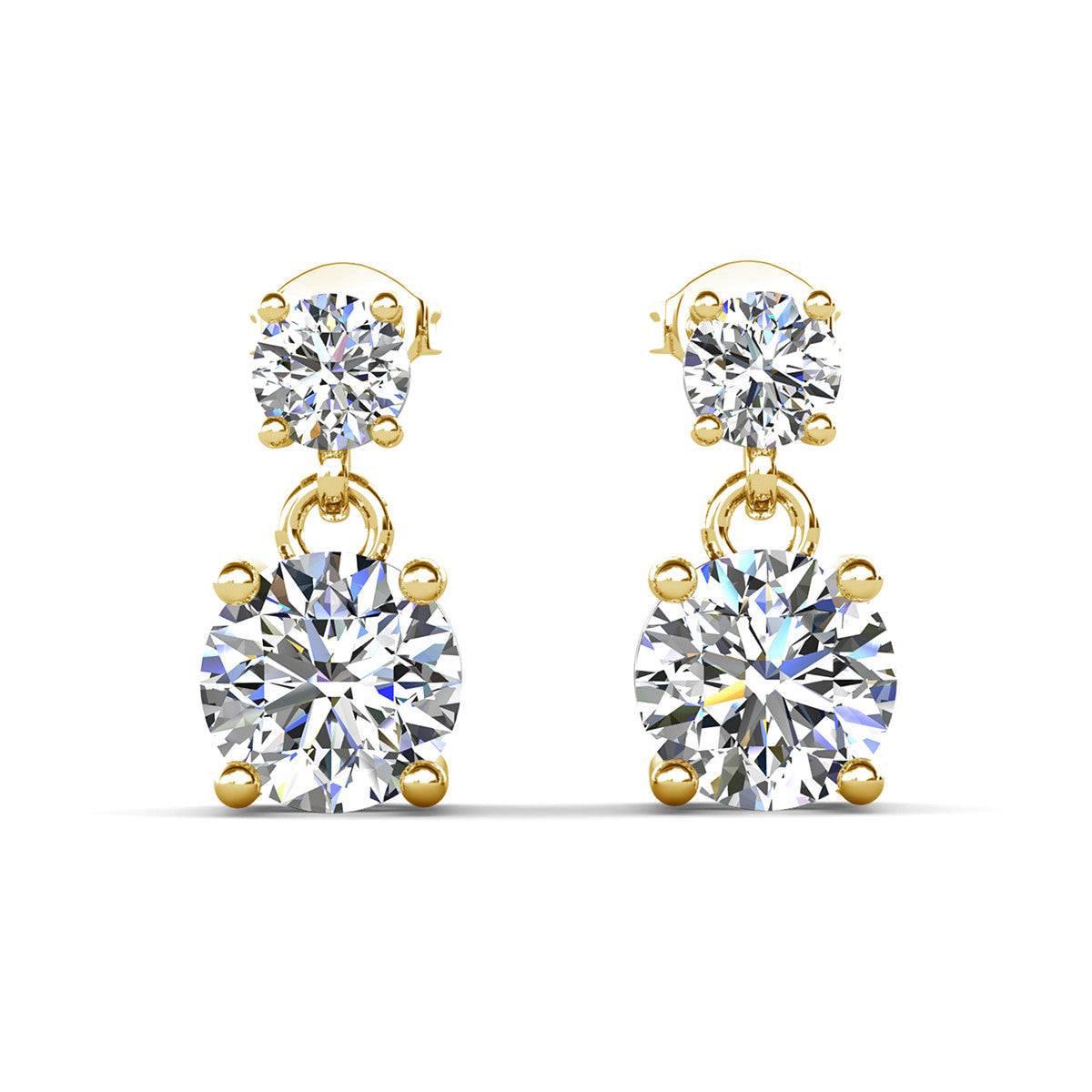 Jasmine 18k White Gold Plated Drop Earrings with Swarovski Crystals