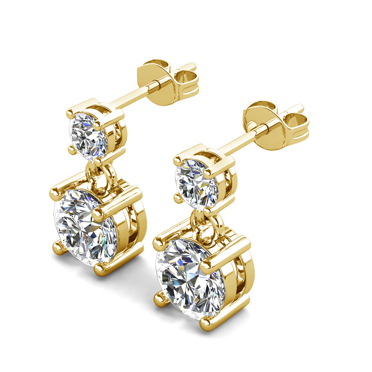 Jasmine 18k White Gold Plated Drop Earrings with Swarovski Crystals