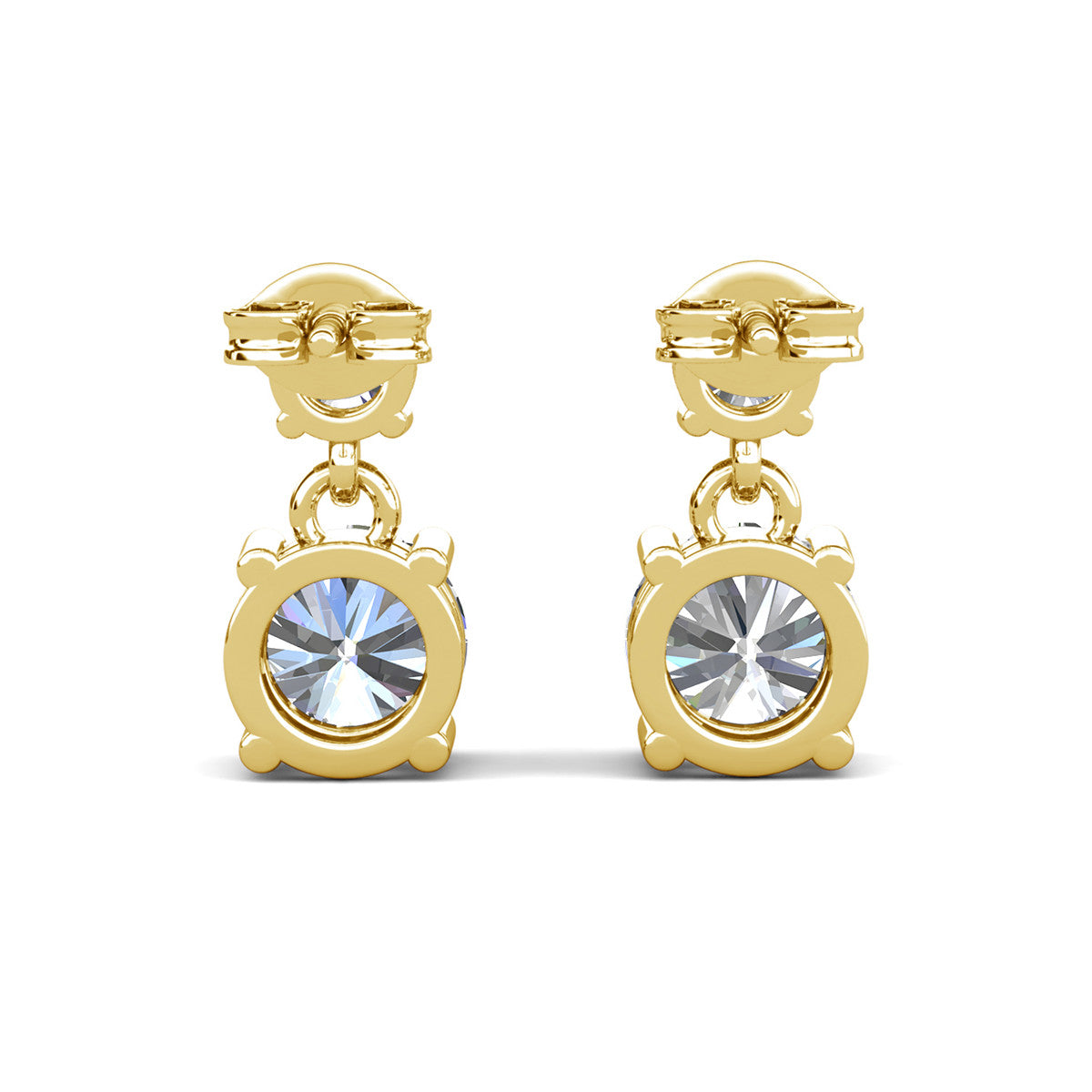 Jasmine 18k White Gold Plated Drop Earrings with Swarovski Crystals