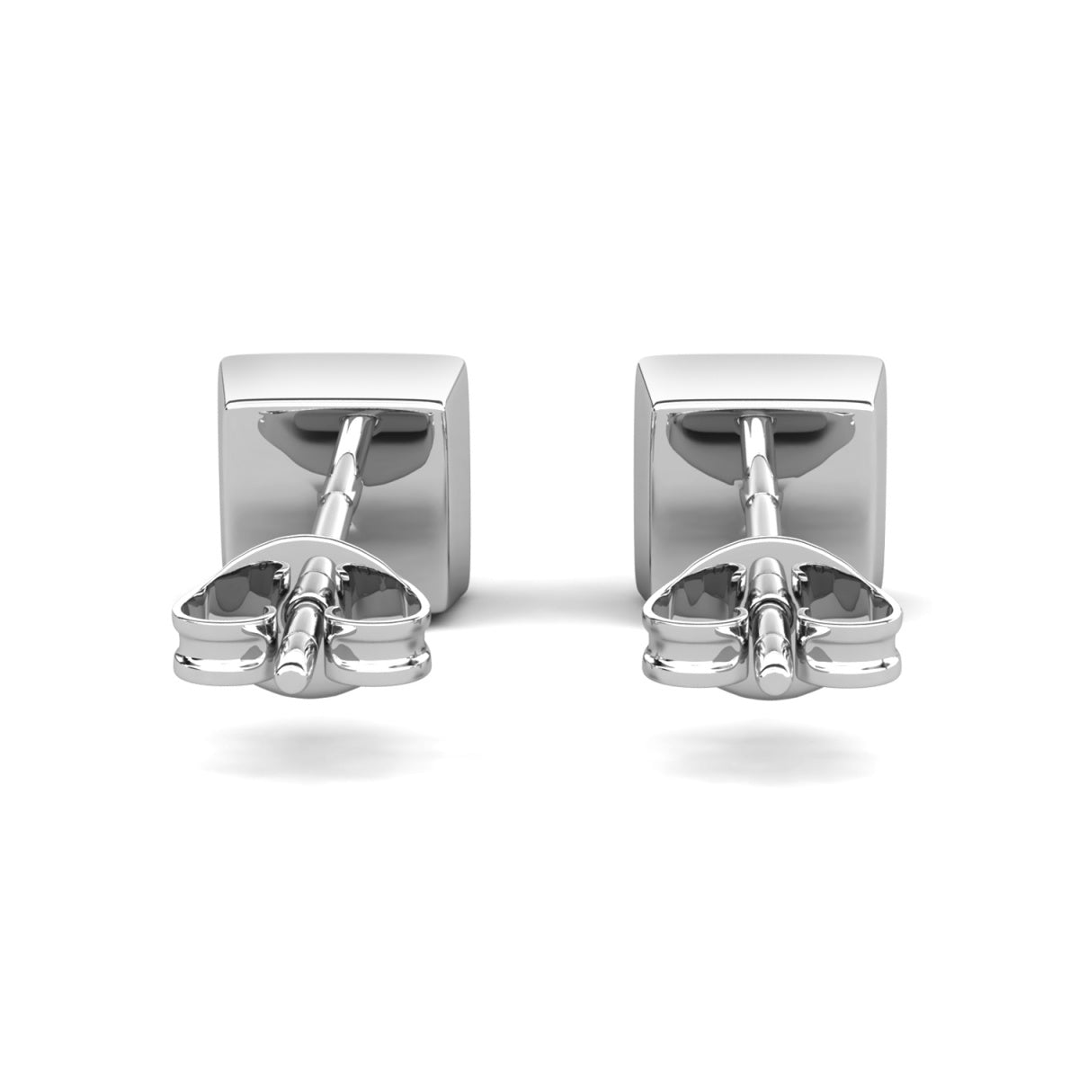 Brooke 18k White Gold Plated Stud Earrings with Princess Cut Swarovski Crystals