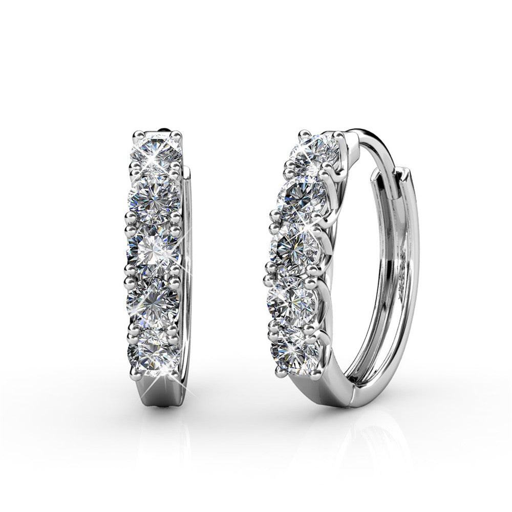 Bethany, Sasha, Mia, Skye 18k White Gold Plated Earring Stacking Set
