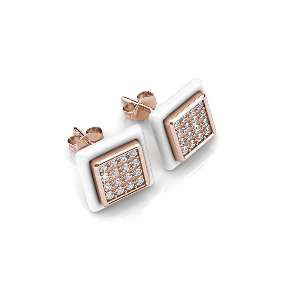 Kennedi 陶瓷光环和水晶黄铜耳钉