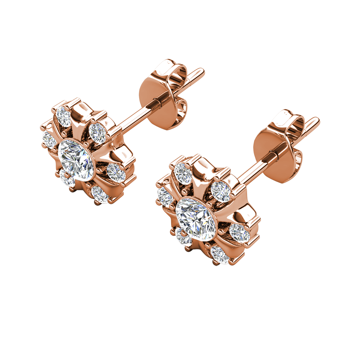 Millie 18k White Gold Plated Stud Earrings with Swarovski Crystals