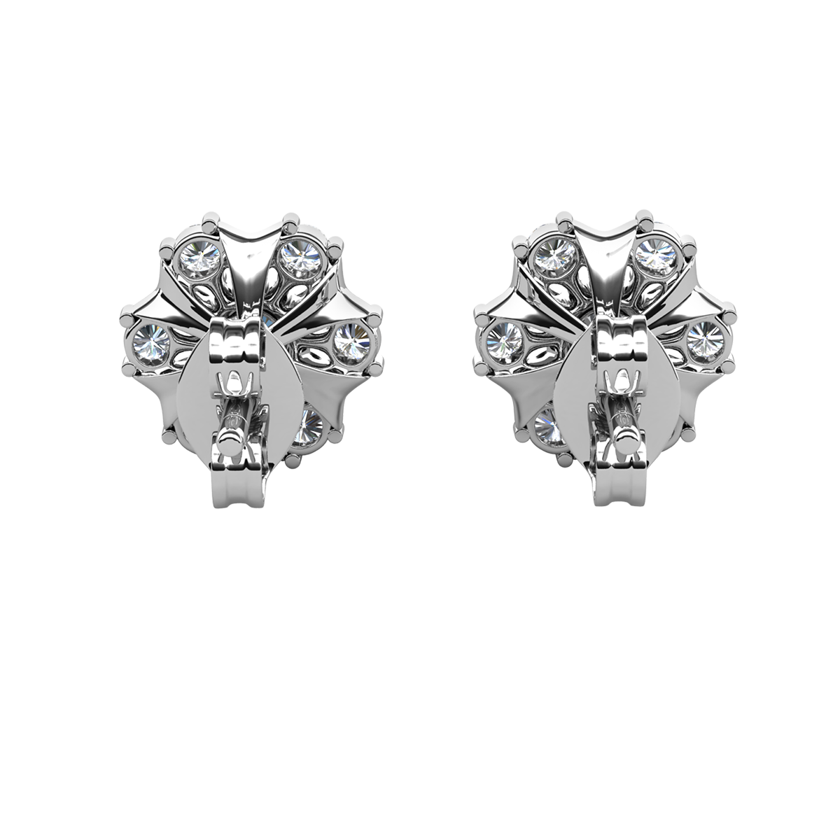 Millie 18k White Gold Plated Stud Earrings with Swarovski Crystals