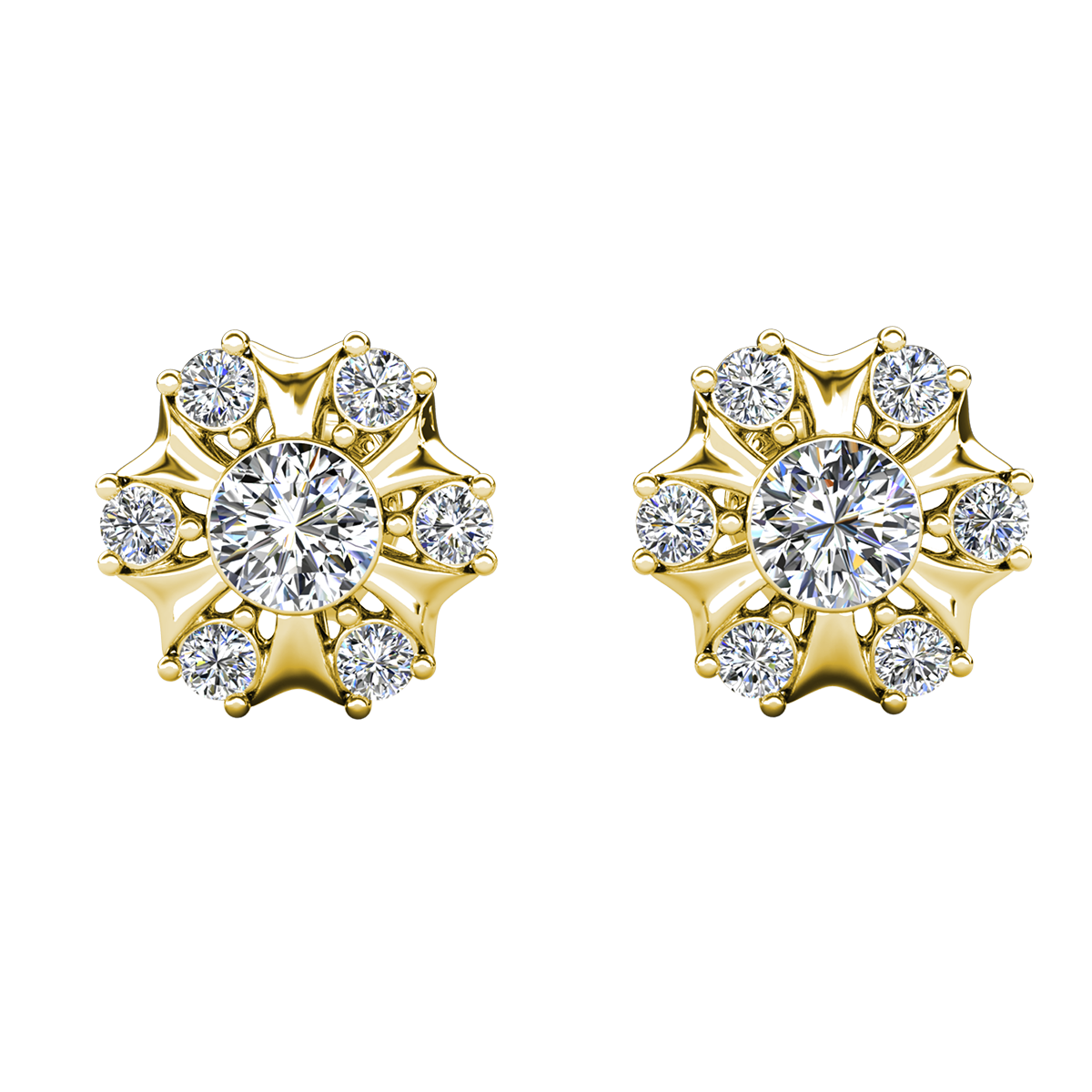 Millie 18k White Gold Plated Stud Earrings with Swarovski Crystals