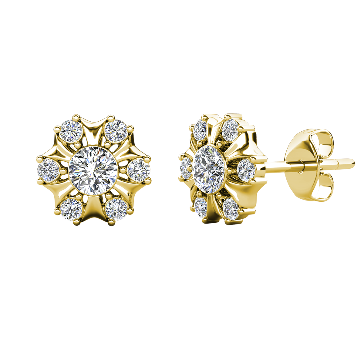 Millie 18k White Gold Plated Stud Earrings with Swarovski Crystals