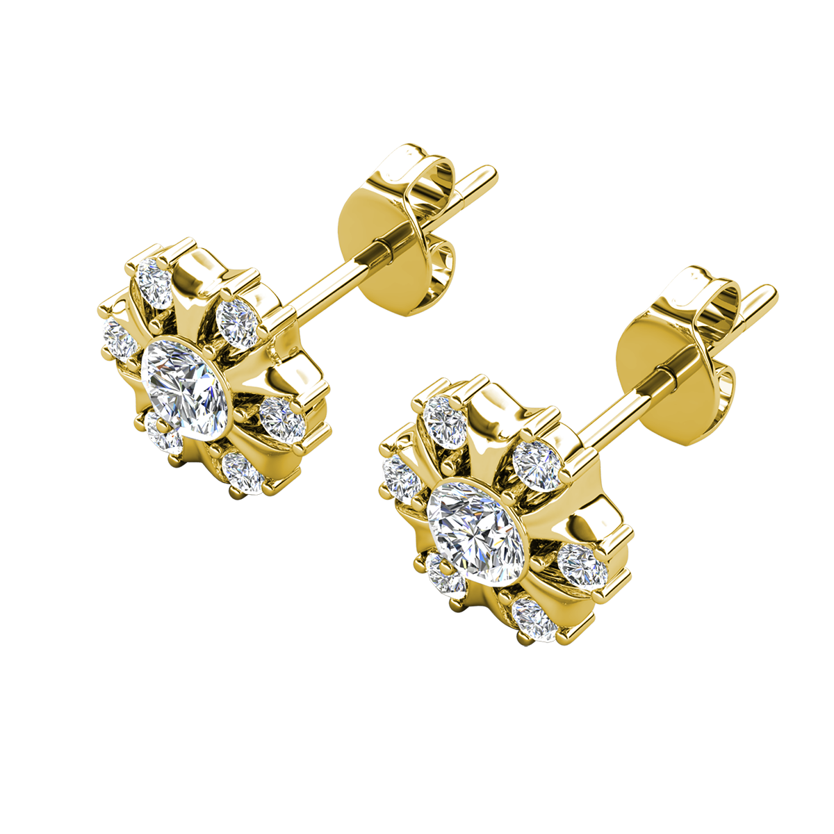 Millie 18k White Gold Plated Stud Earrings with Swarovski Crystals