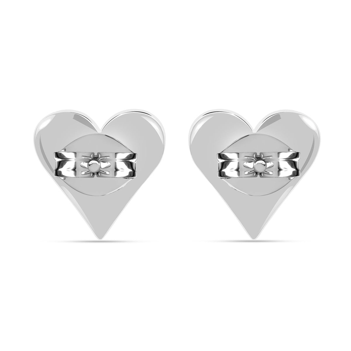 Cecilia 18k White Gold Plated Silver Heart Stud Earrings with Swarovski Crystals
