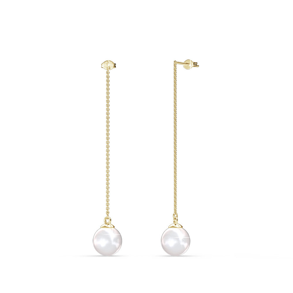 Aspen 18k White Gold Plated Dangle Earrings with Shell Pearls — Fab Fav Sale
