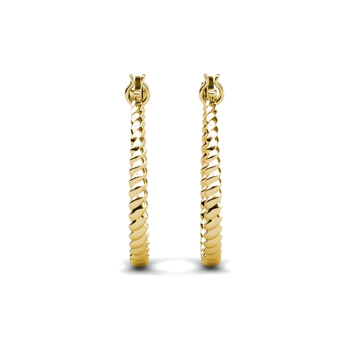 Matilda 18k White Gold Plated 25mm Twisted Hoop Earrings