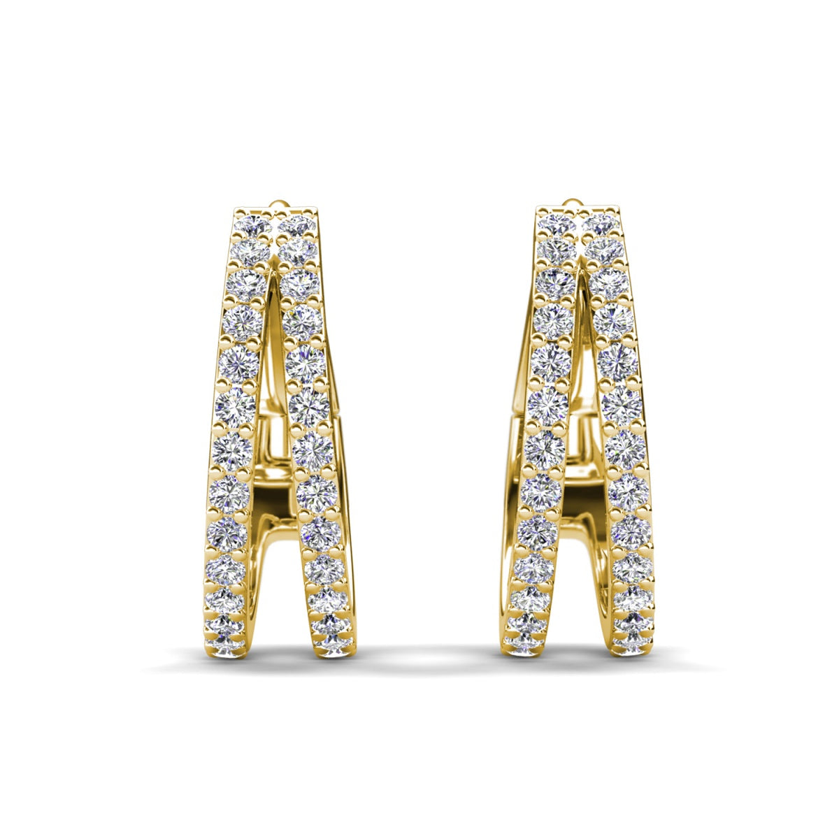 Helen 18k White Gold Plated 22mm Hoop Earrings with Swarovski Crystals