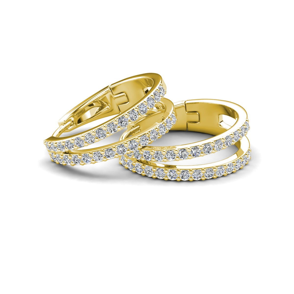 Helen 18k White Gold Plated 22mm Hoop Earrings with Swarovski Crystals