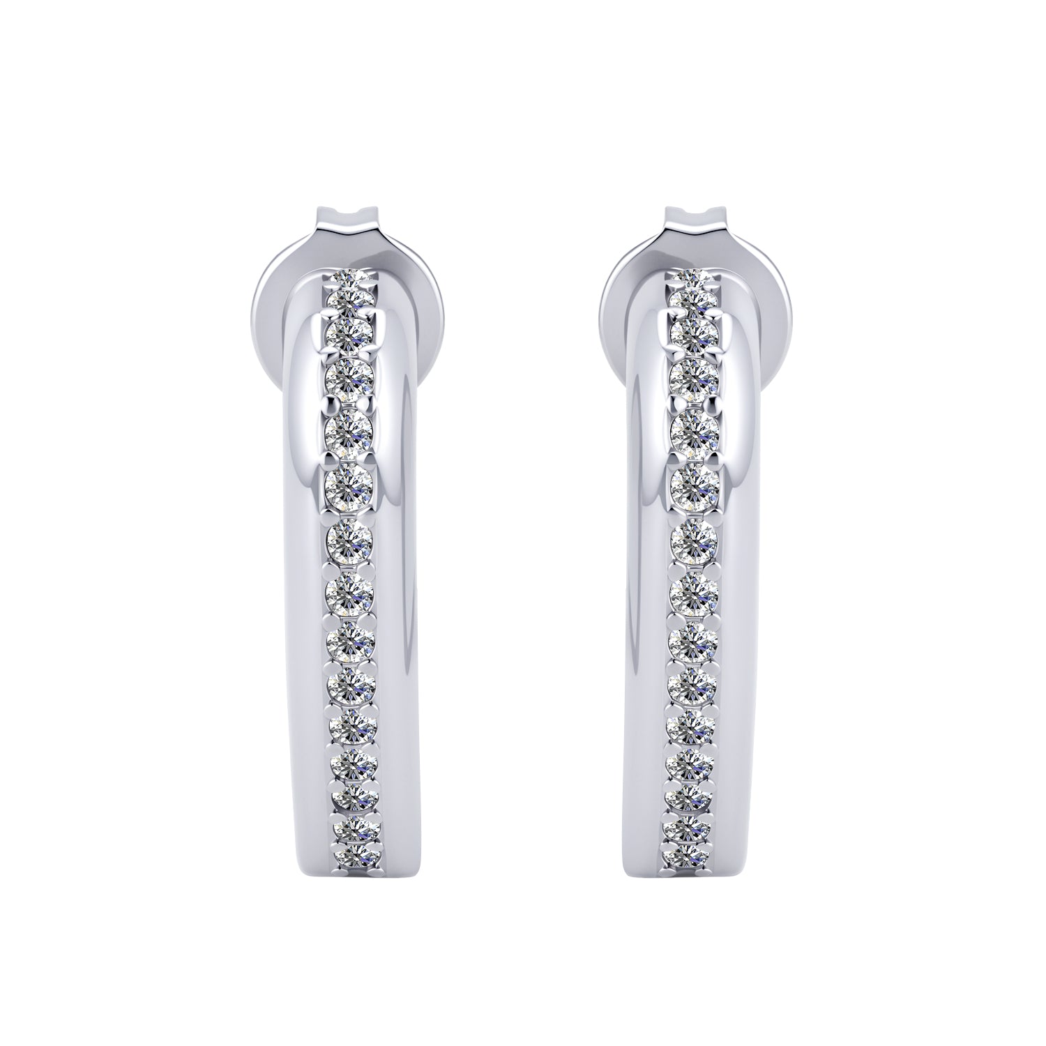 Sylvia 18k White Gold Plated 25mm Heart Hoop Earrings with Swarovski Crystals