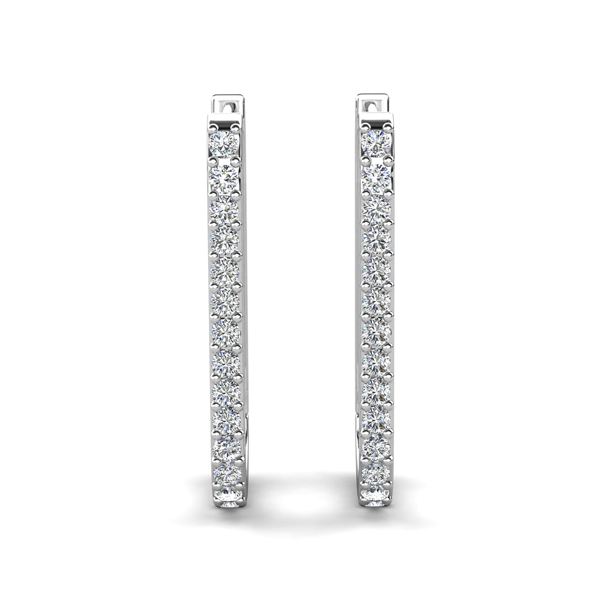 Nadia 18k White Gold Plated 24mm Hoop Earrings & Limited Edition Ombre Card