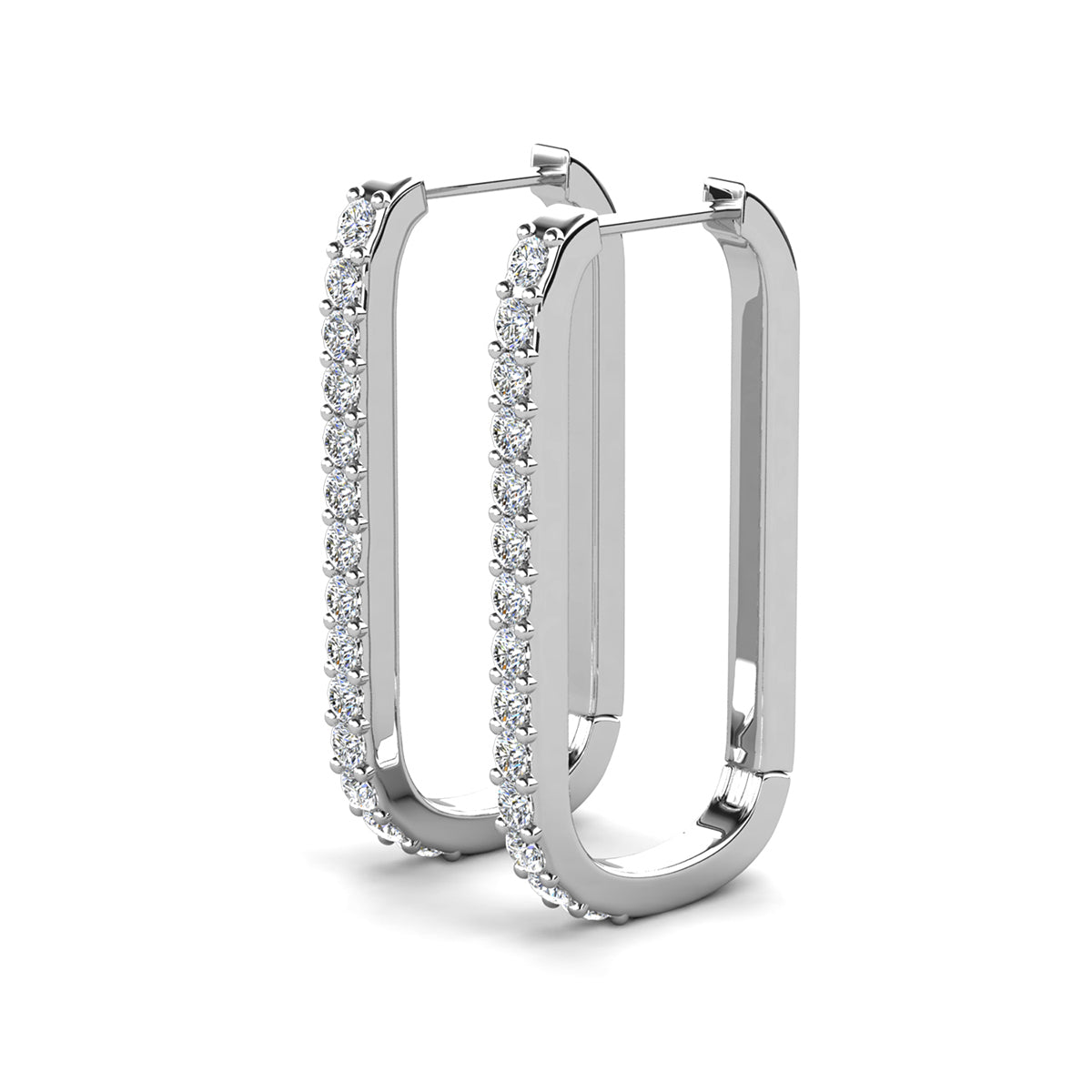 Nadia 18k White Gold Plated 24mm Hoop Earrings & Limited Edition Ombre Card