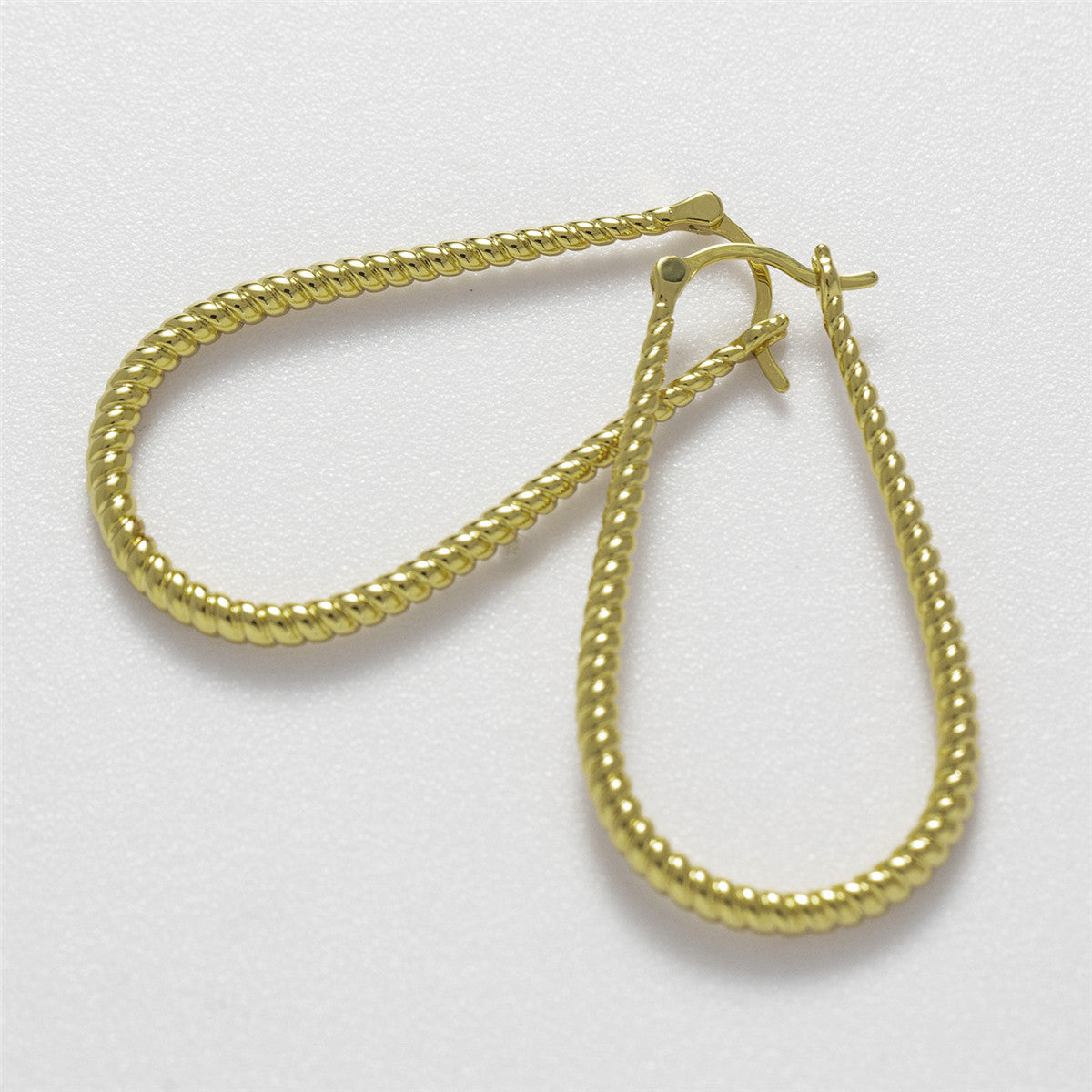 Angelica 18k White Gold Plated Twisted U-Shaped Hoop Earrings