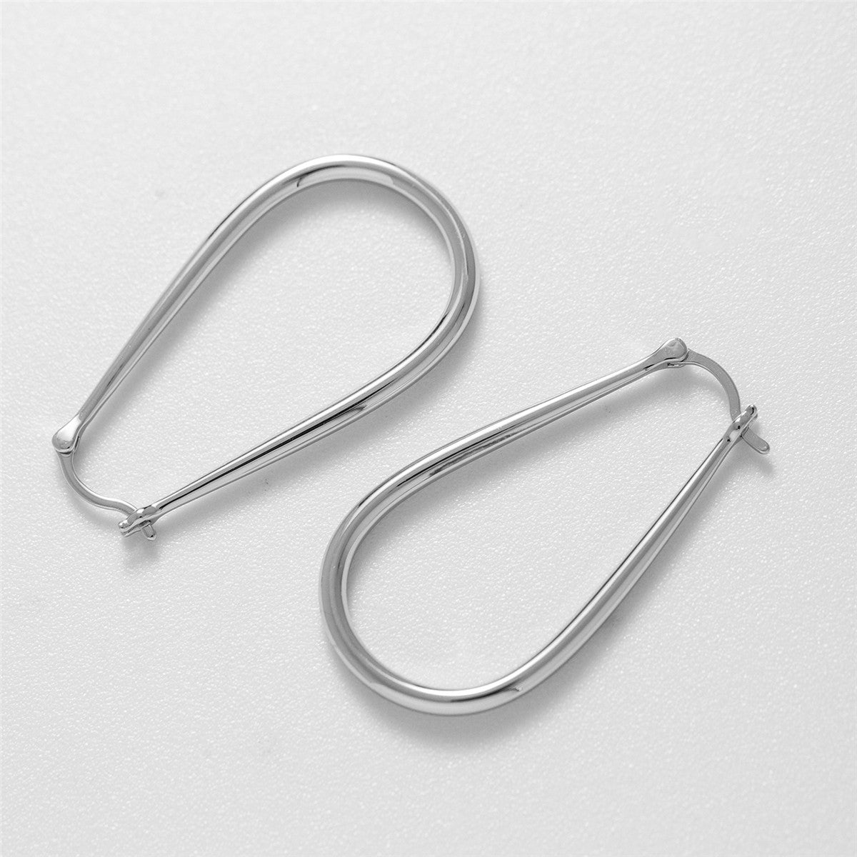 Beatrice 18k White Gold Plated U-Shaped Hoop Earrings