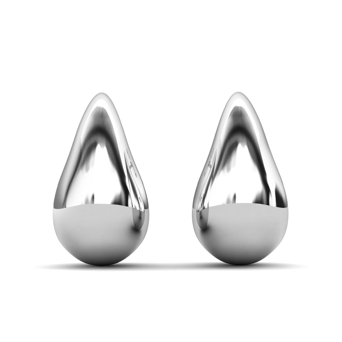 Olive 18k White Gold Plated Teardrop Stud Earrings