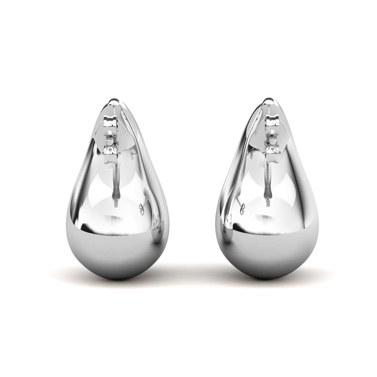 Olive 18k White Gold Plated Teardrop Stud Earrings