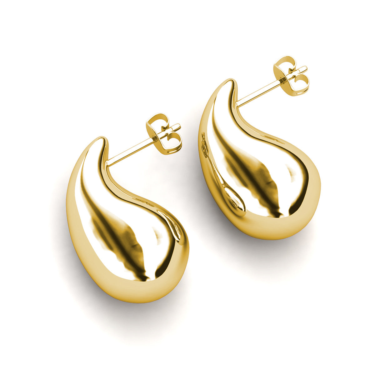 Olive 18k White Gold Plated Teardrop Stud Earrings