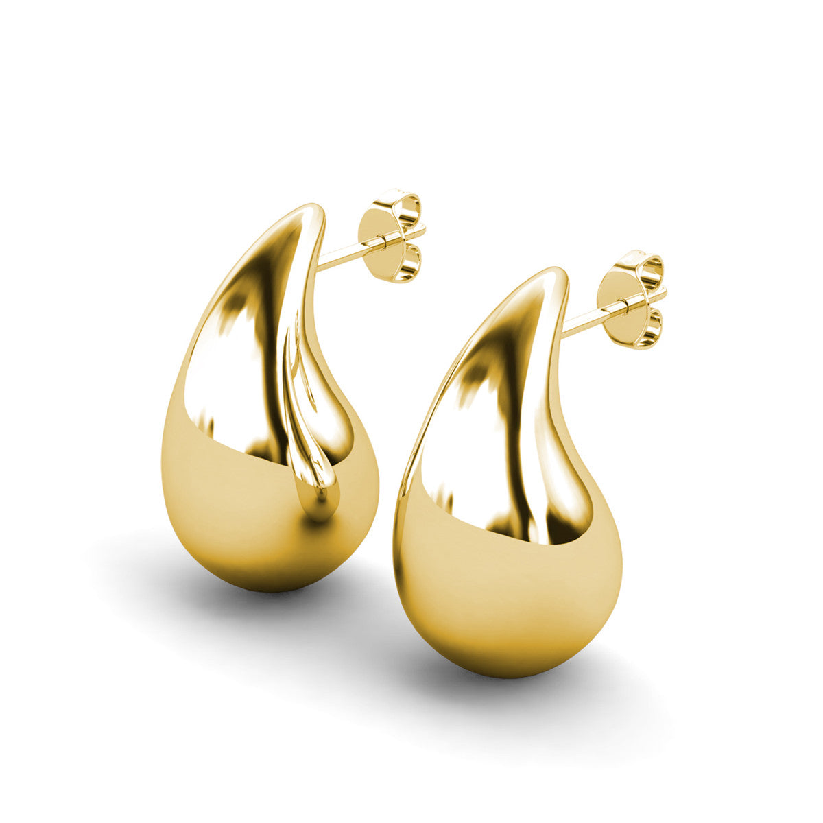 Olive 18k White Gold Plated Teardrop Stud Earrings