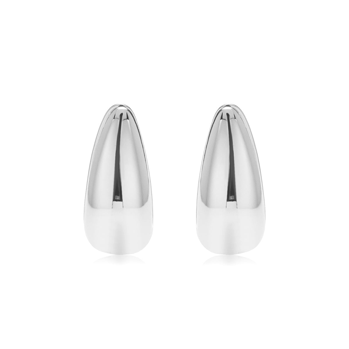 Salma 18k White Gold Plated U-Shaped Hoop Earrings