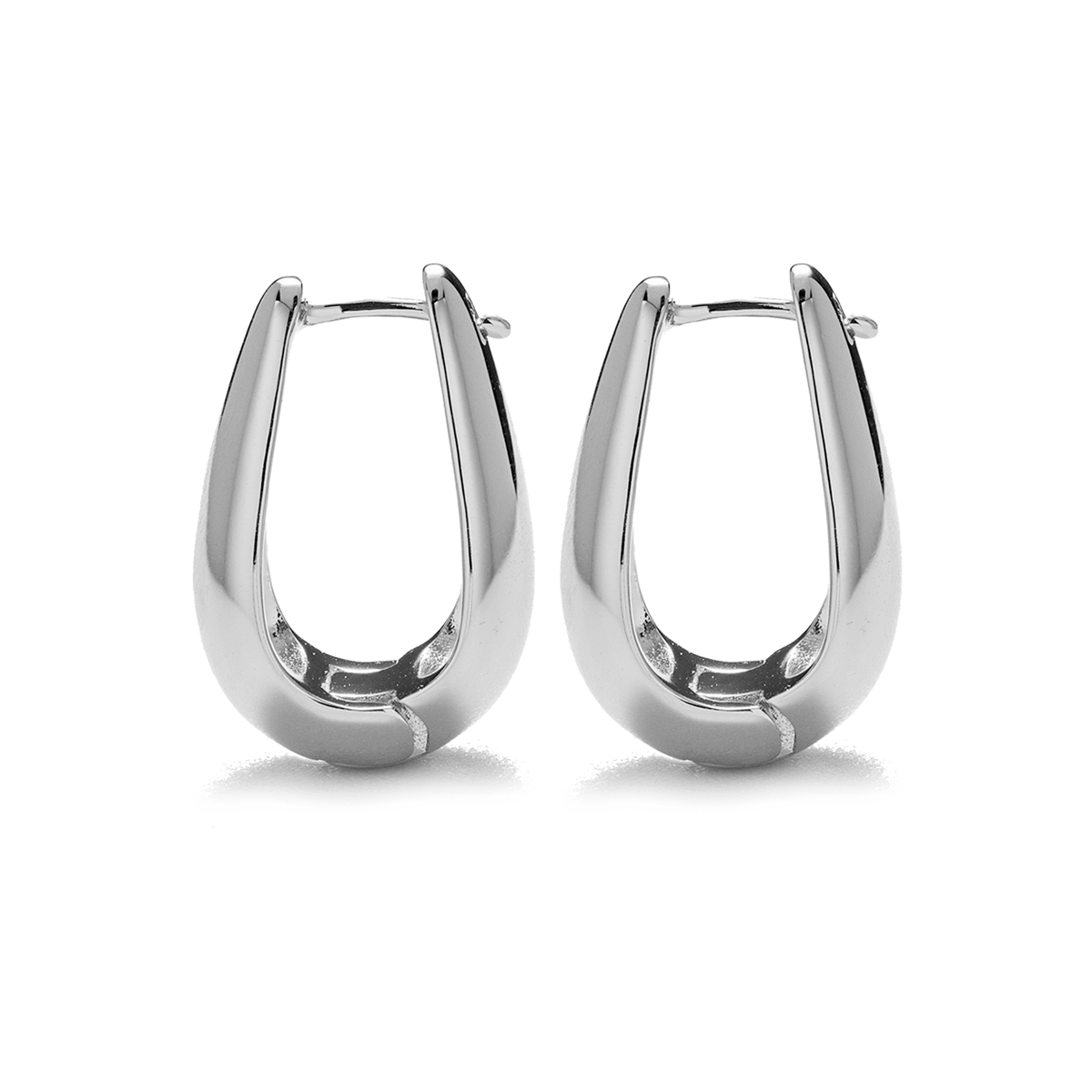 Salma 18k White Gold Plated U-Shaped Hoop Earrings