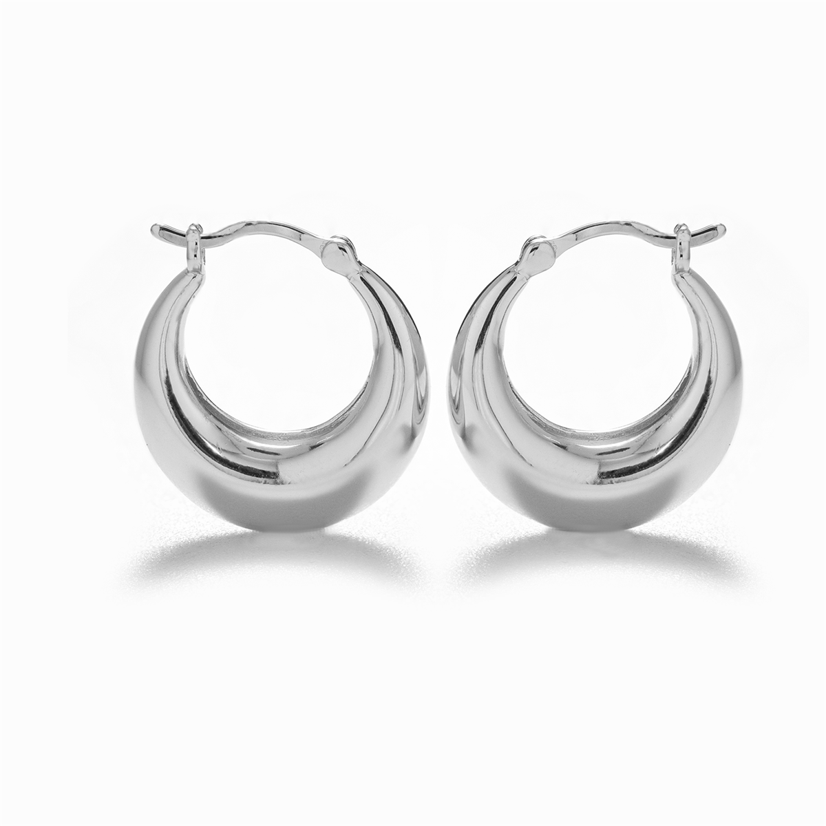 Jacqueline 18k White Gold Plated Hoop Earrings