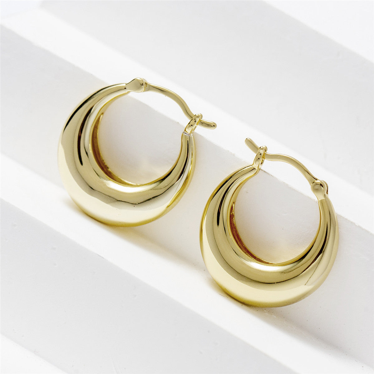 Jacqueline 18k White Gold Plated Hoop Earrings