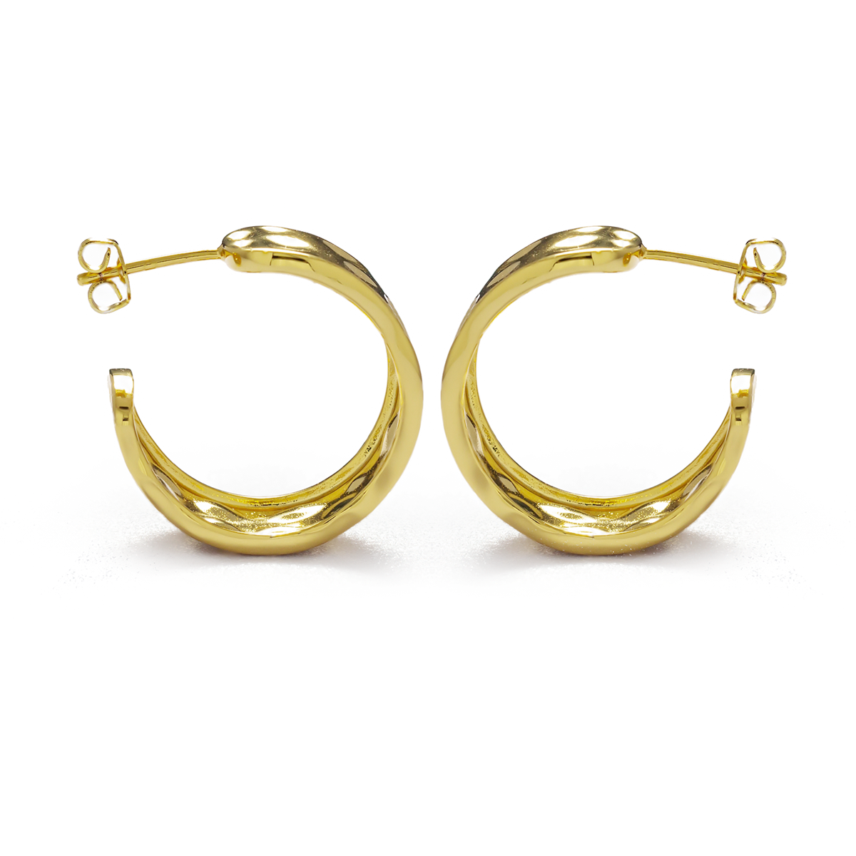 Letty 18k White Gold Plated Half Hoop Earrings