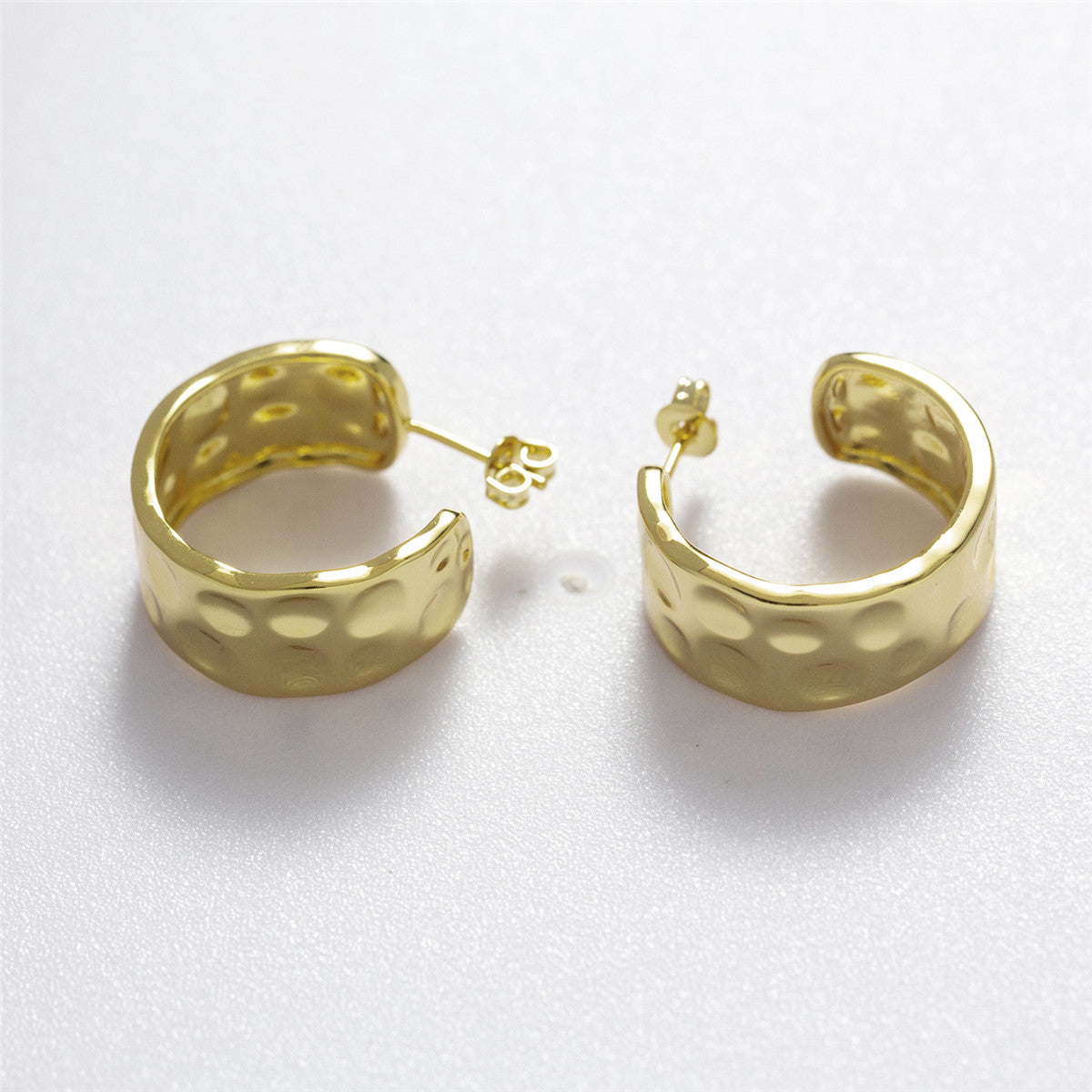 Letty 18k White Gold Plated Half Hoop Earrings