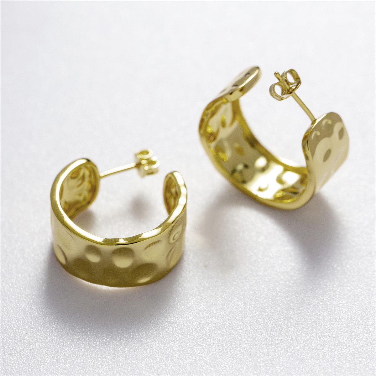 Letty 18k White Gold Plated Half Hoop Earrings
