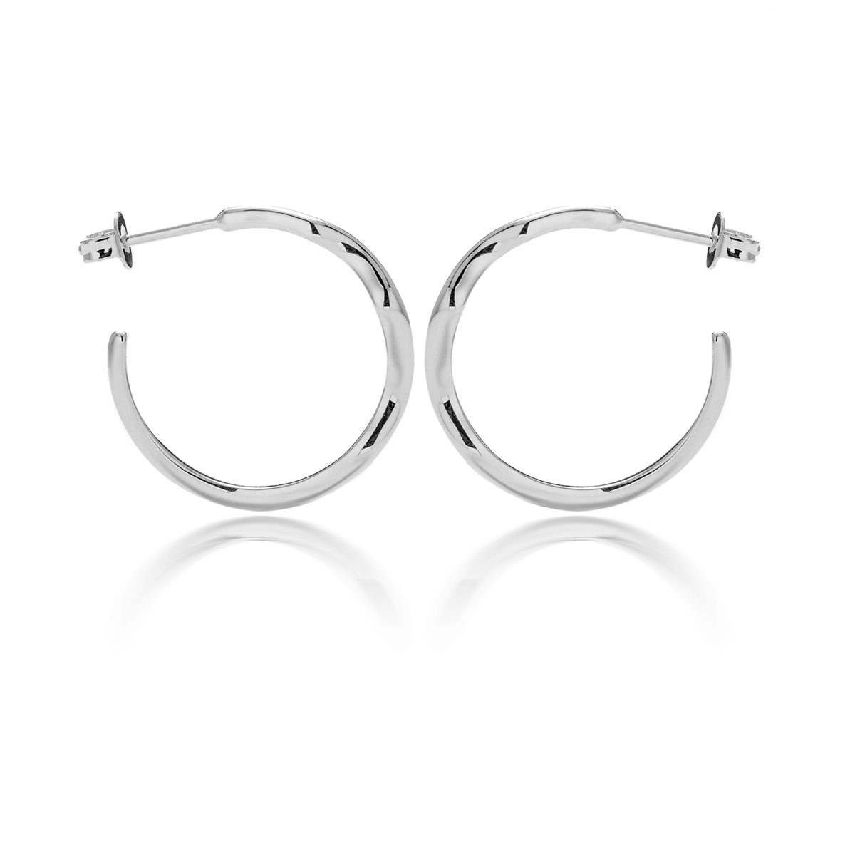 Serena 18k White Gold Plated Wavy Hoop Earrings