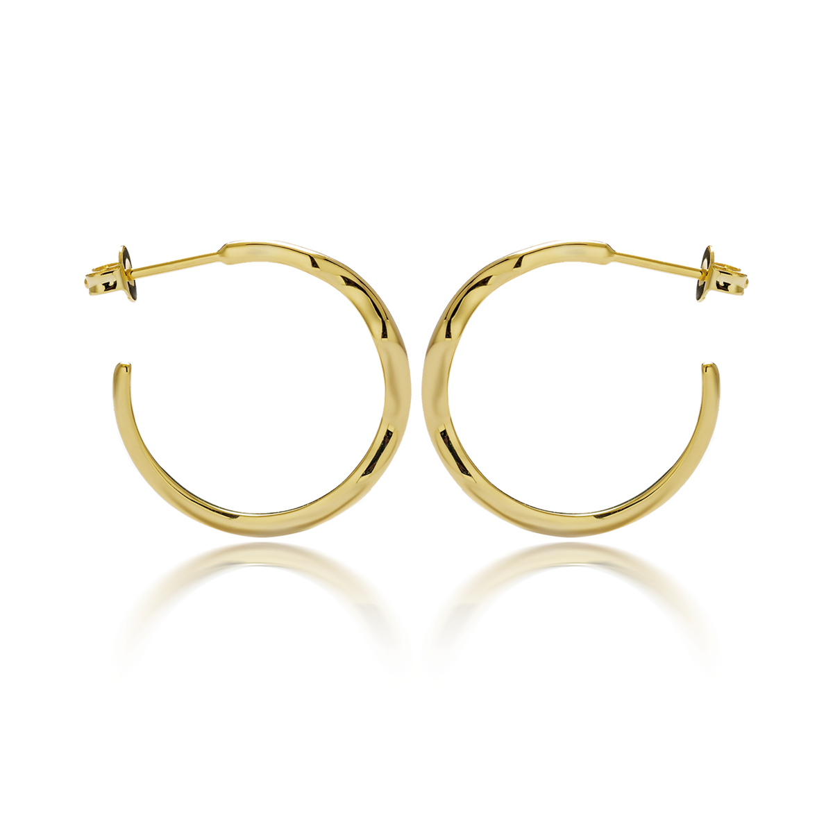 Serena 18k White Gold Plated Wavy Hoop Earrings