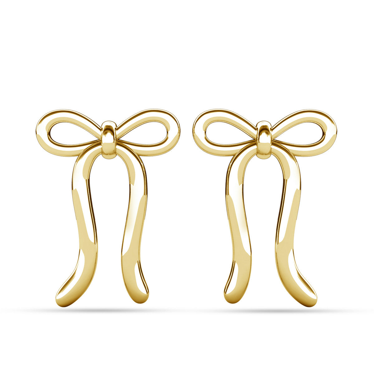 Lola 18k White Gold Plated Ribbon/Bow Drop Earrings