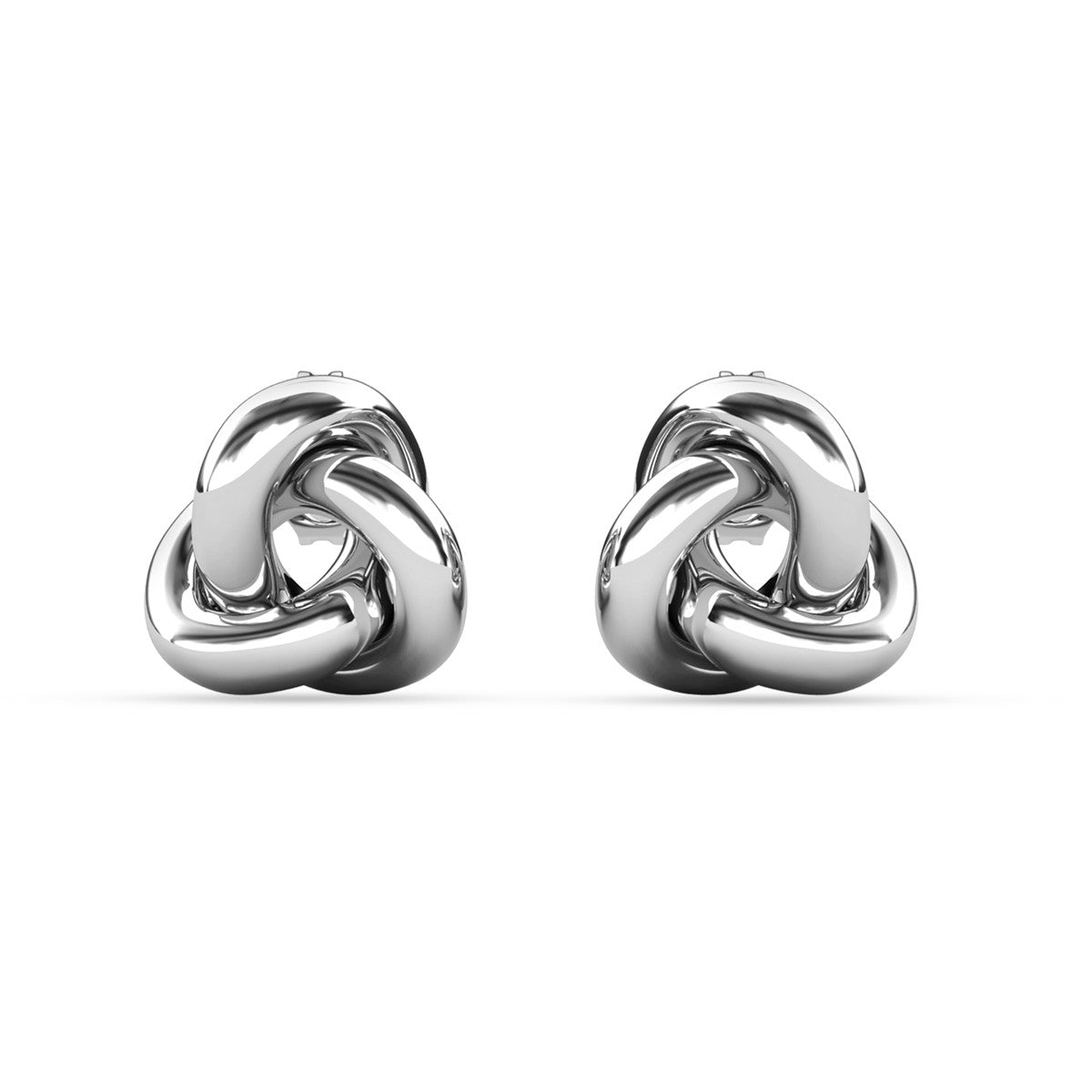 Ashley 18k White Gold Plated Knot Stud Earrings