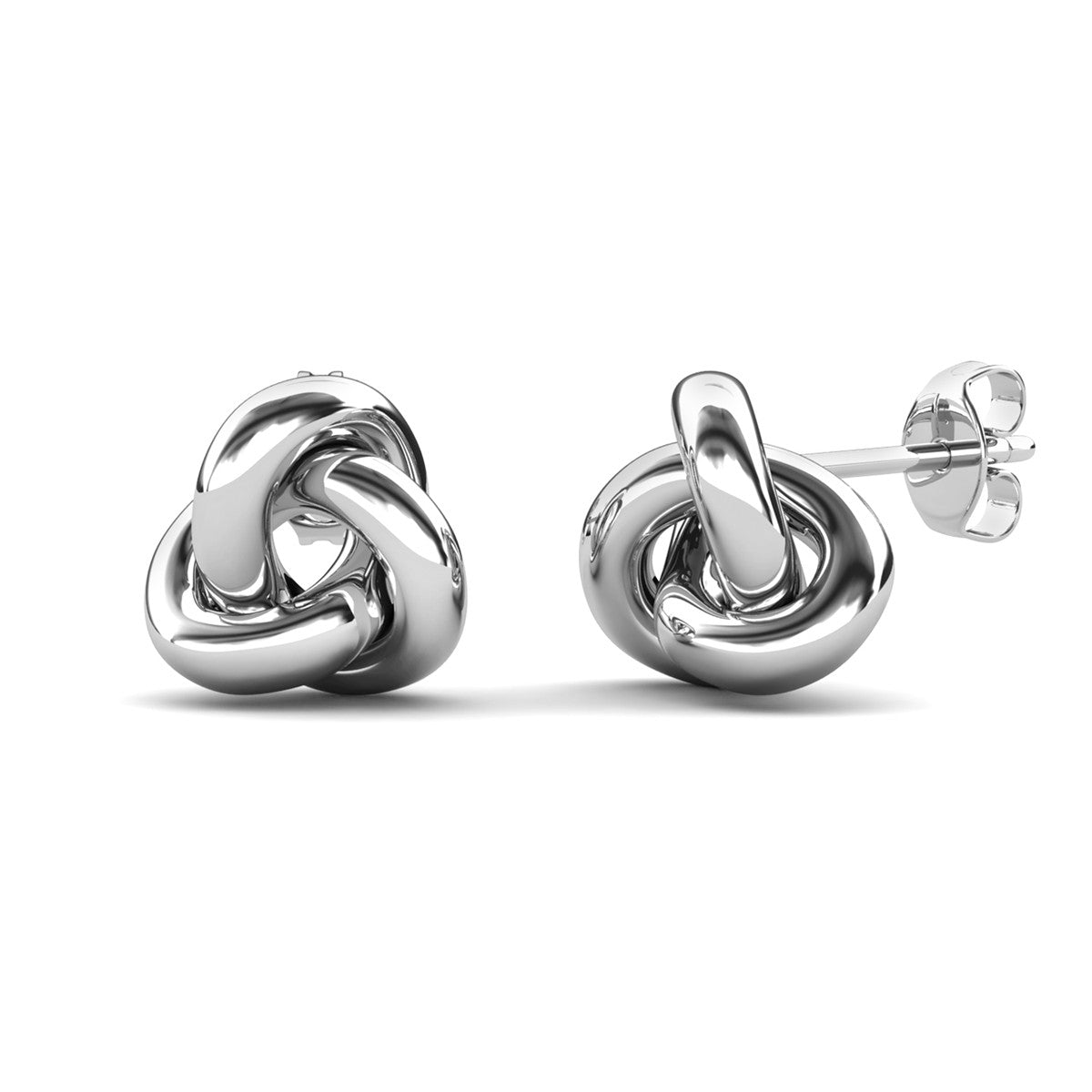 Ashley 18k White Gold Plated Knot Stud Earrings