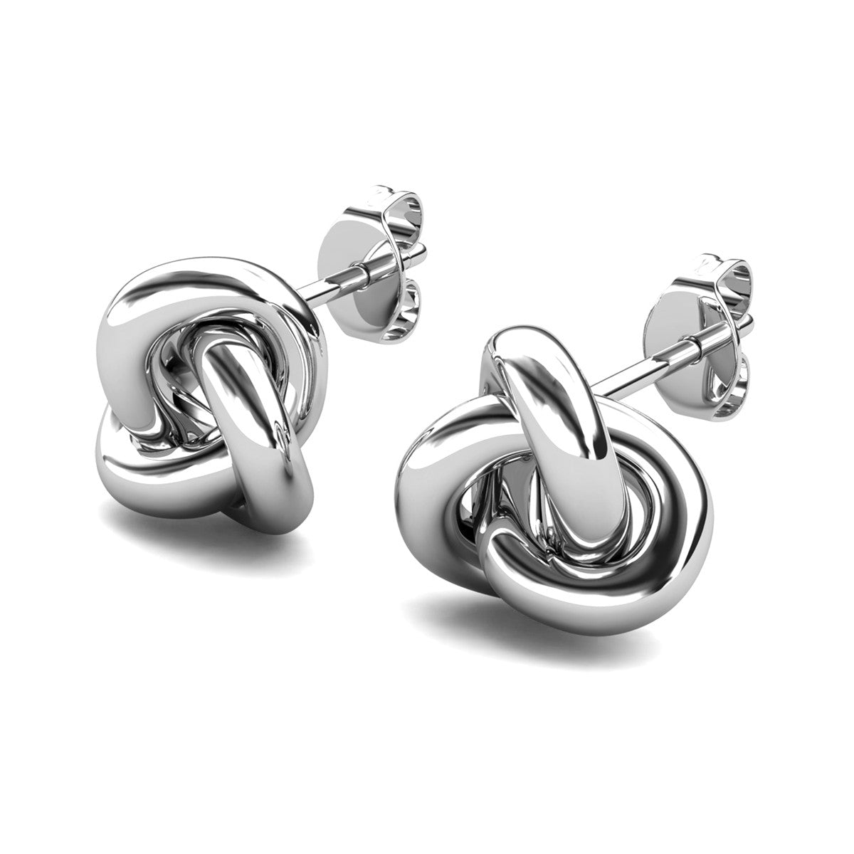 Ashley 18k White Gold Plated Knot Stud Earrings
