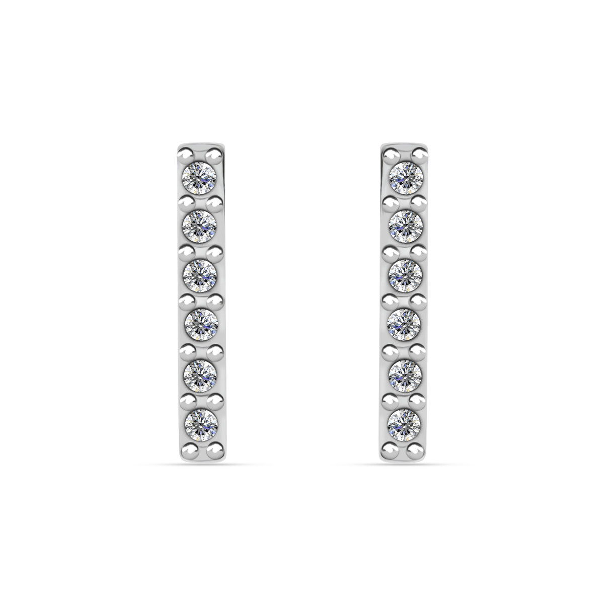 Hayden 18k White Gold Plated Linear Drop Earrings with Swarovski Crystals