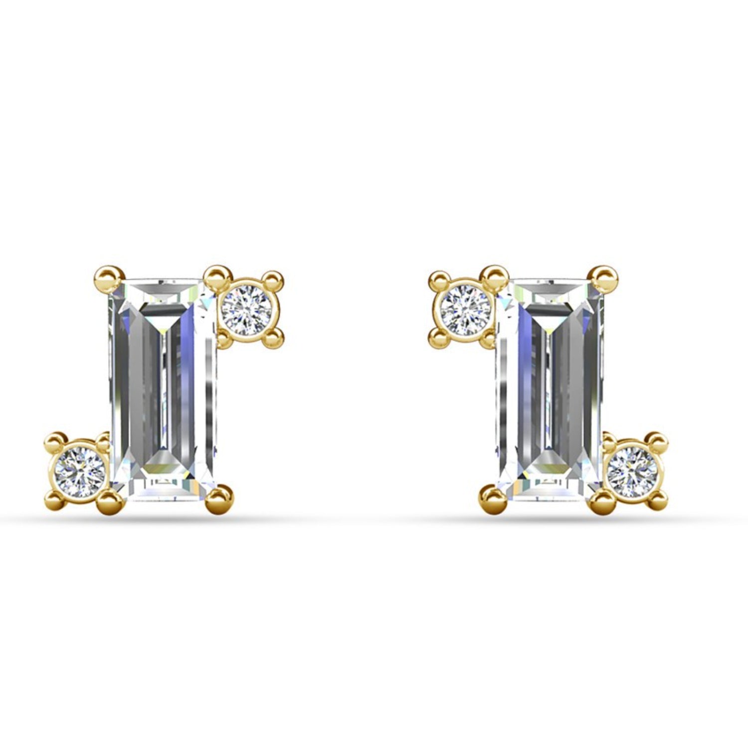 Kimberly 18k White Gold Plated Solitaire Stud Earrings with Swarovski Crystals