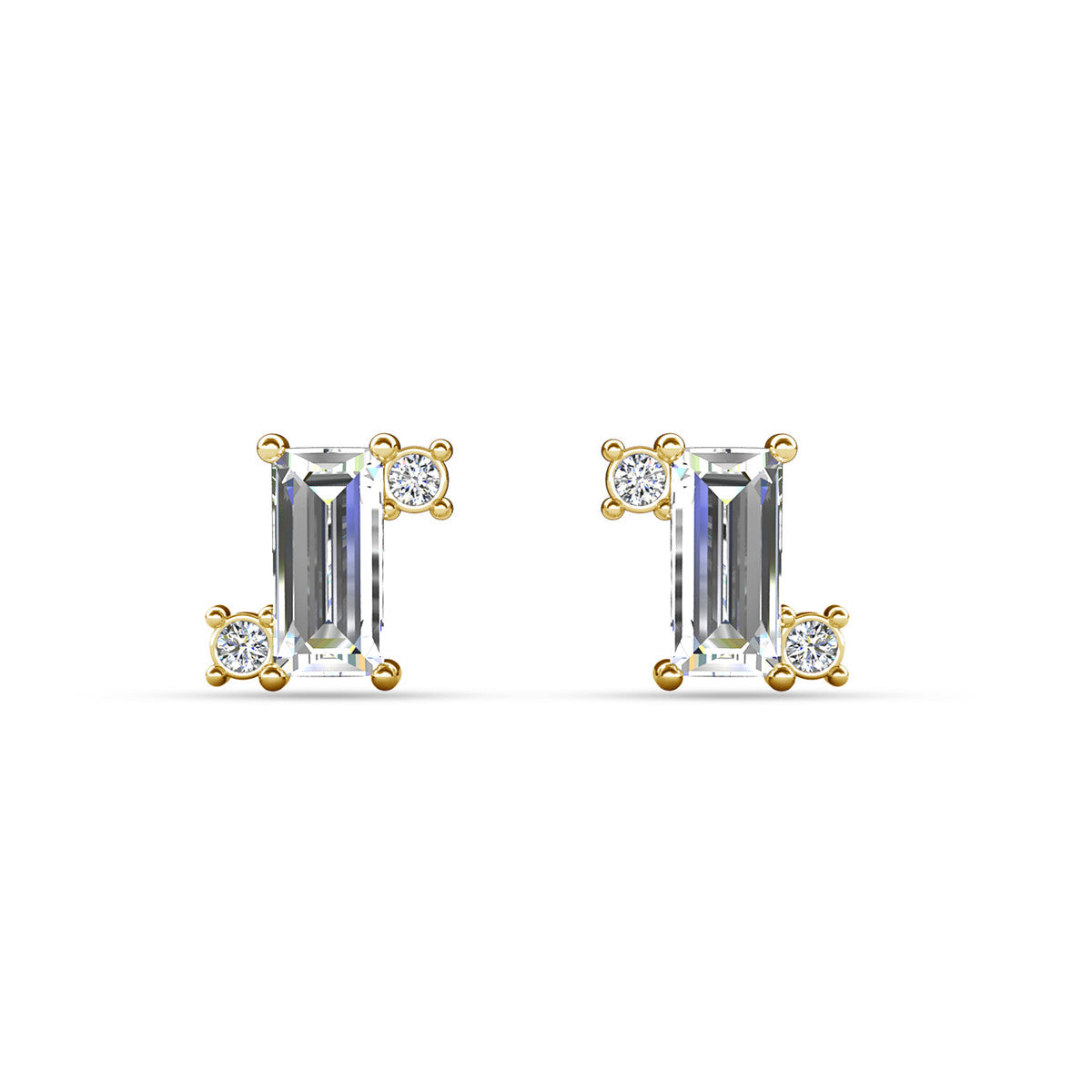 Kimberly 18k White Gold Plated Solitaire Stud Earrings with Swarovski Crystals