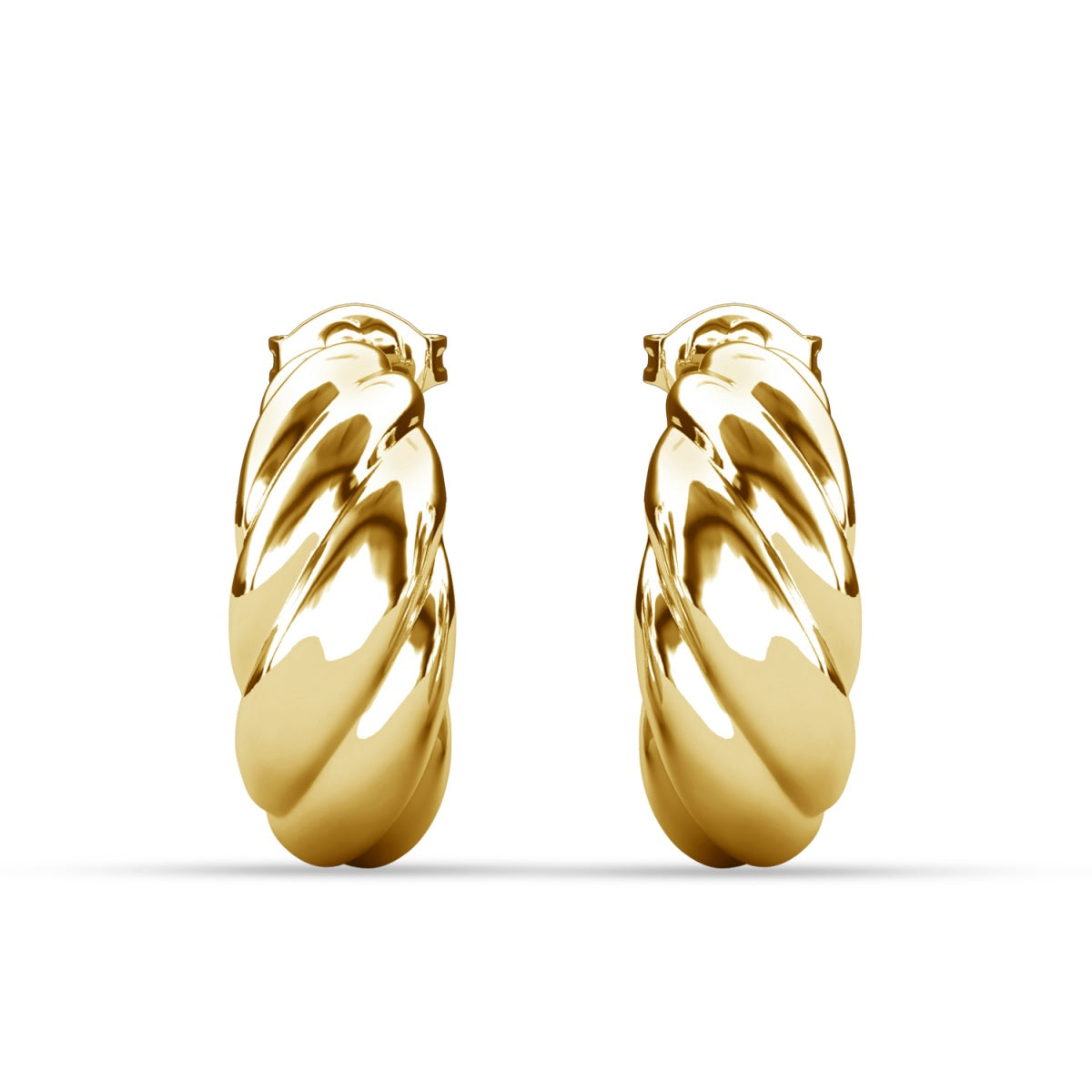 Lakelynn 18k White Gold Plated 24mm Twisted Semi-Hoop Earrings for Women