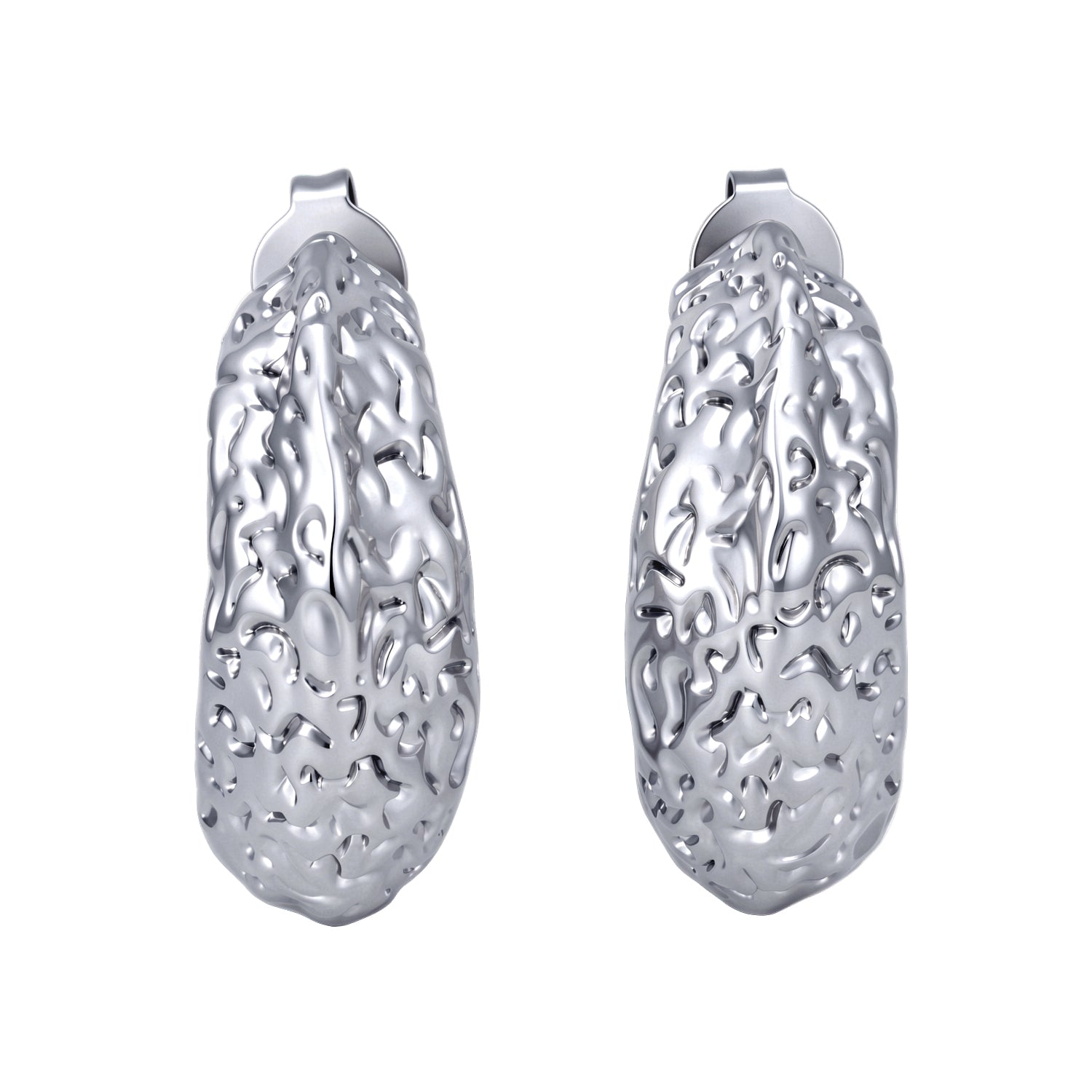 Oaklynn 18k White Gold Plated 20mm Semi-Hoop Earrings for Women