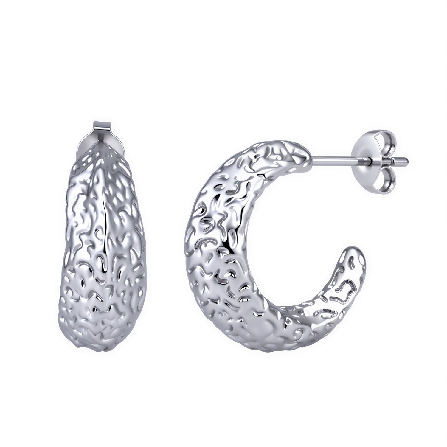 Oaklynn 18k White Gold Plated 20mm Semi-Hoop Earrings for Women