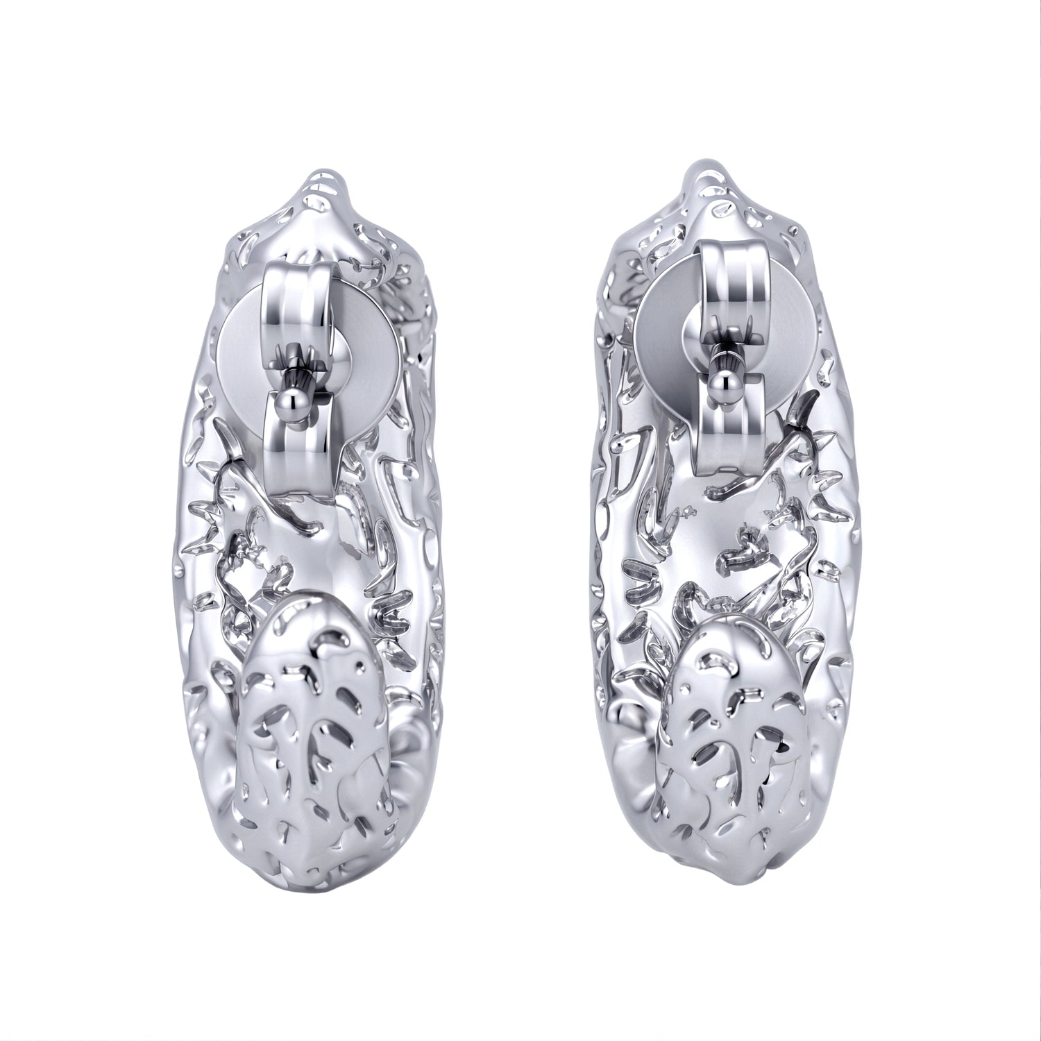 Oaklynn 18k White Gold Plated 20mm Semi-Hoop Earrings for Women