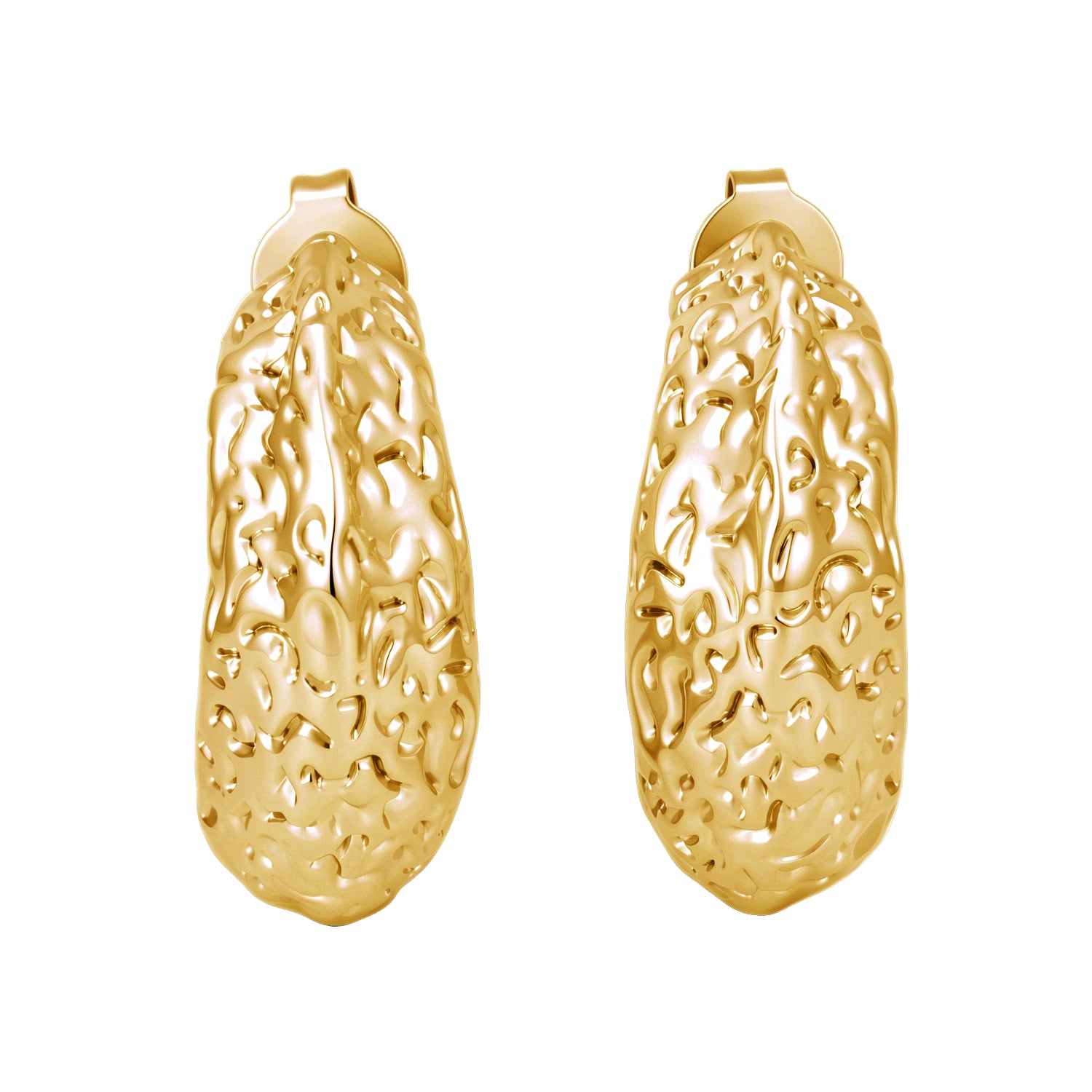 Oaklynn 18k White Gold Plated 20mm Semi-Hoop Earrings for Women