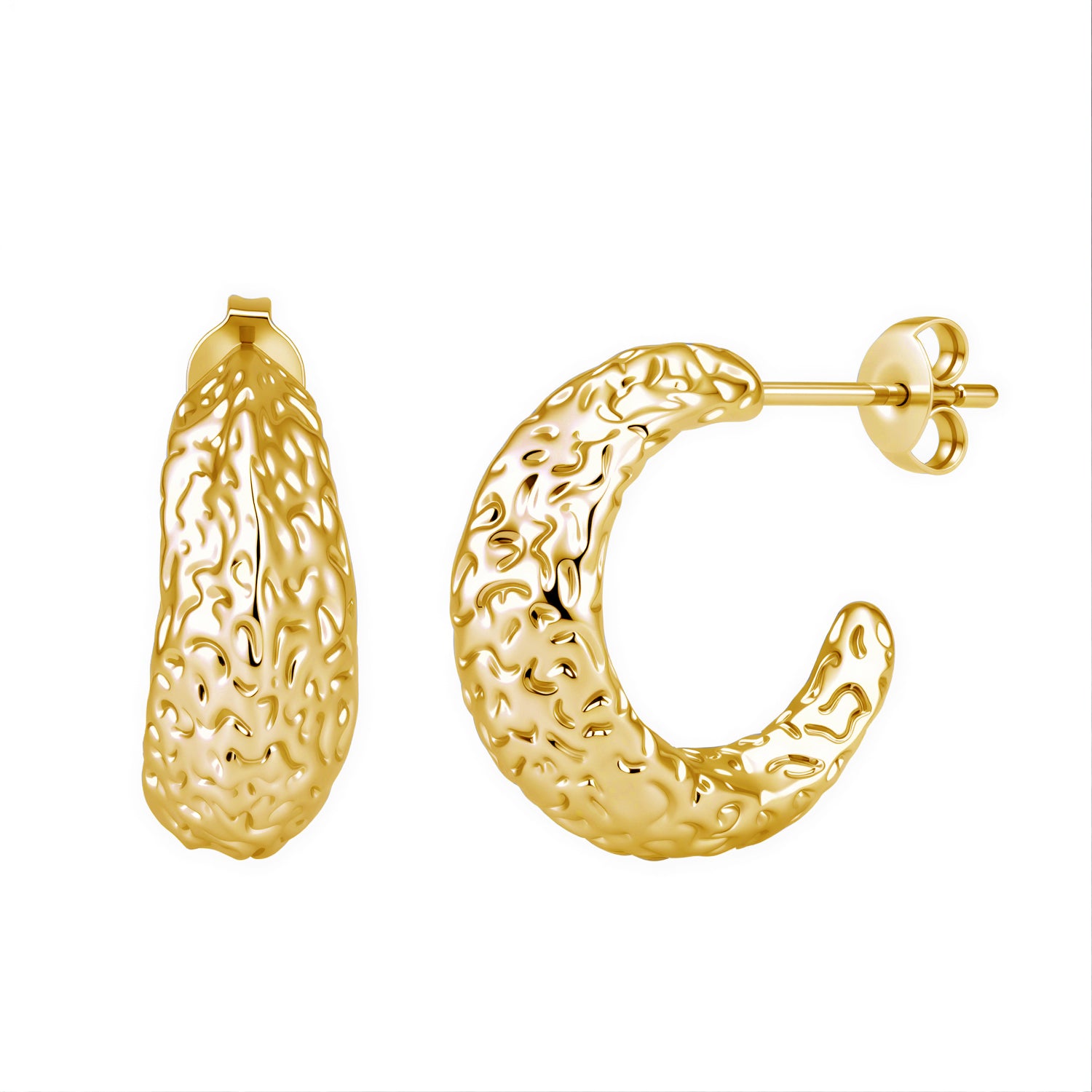 Oaklynn 18k White Gold Plated 20mm Semi-Hoop Earrings for Women