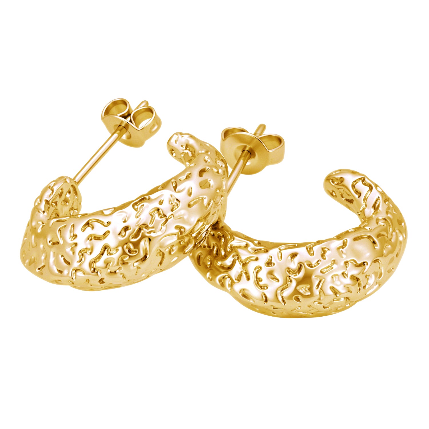 Oaklynn 18k White Gold Plated 20mm Semi-Hoop Earrings for Women