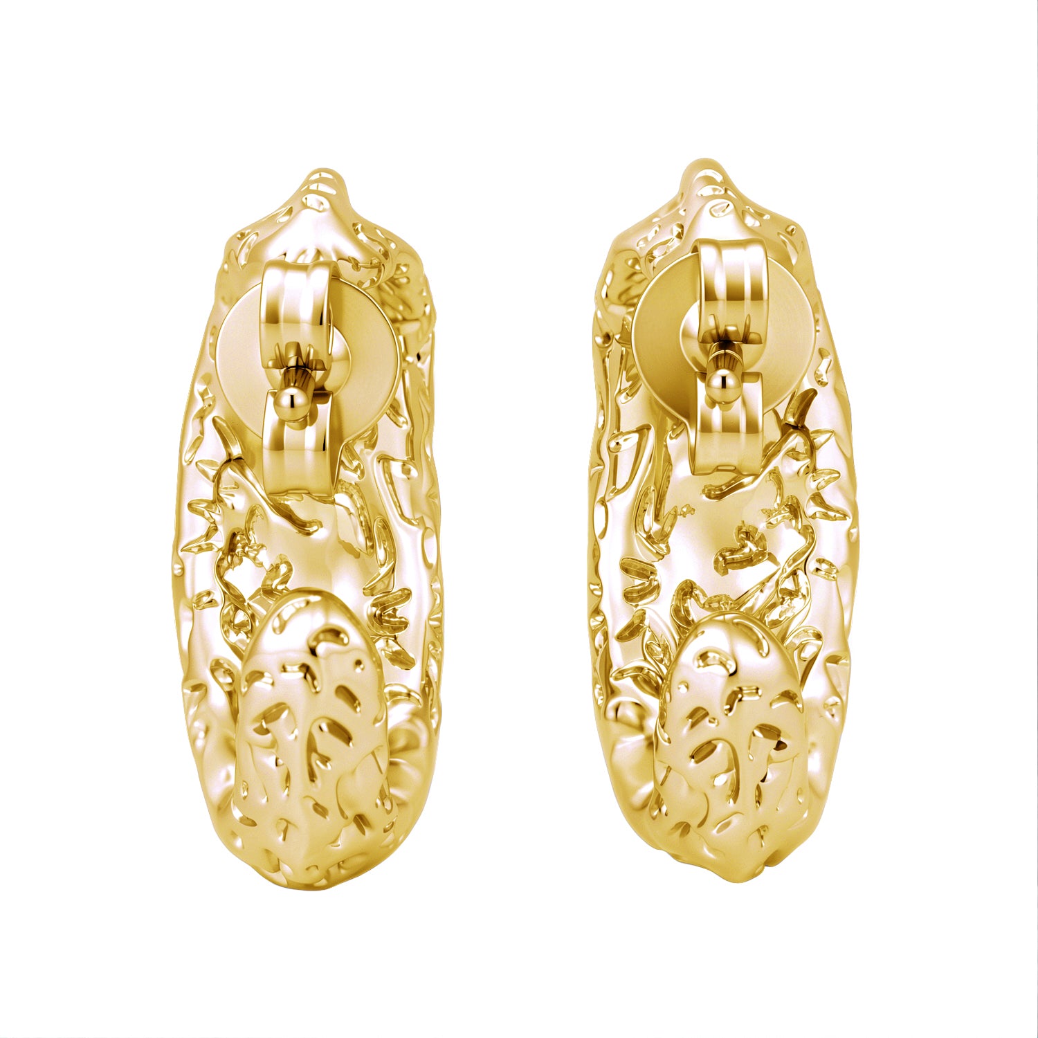 Oaklynn 18k White Gold Plated 20mm Semi-Hoop Earrings for Women