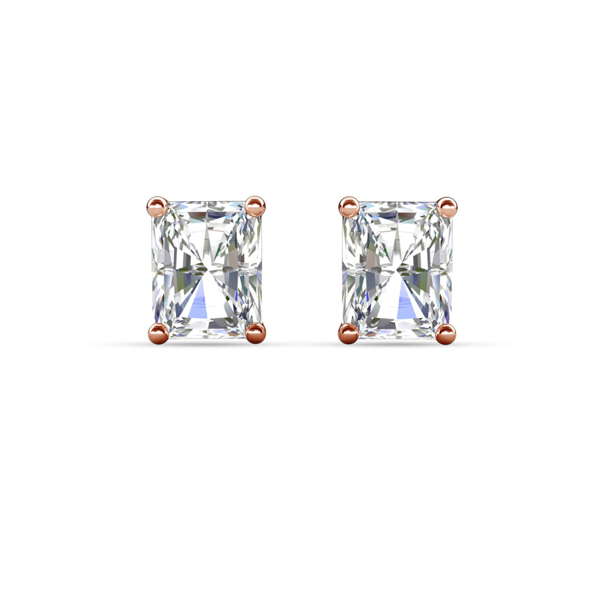 Mia 14k 镀金纯银钻石仿真水晶耳钉